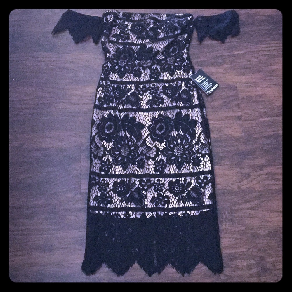 Black and nude tube dress